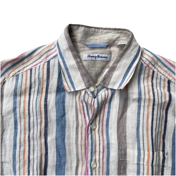 Tommy Bahama Other - Men's Tommy Bahama‎ Linen Button Up Shirt Medium Long Sleeve Multicolor Striped